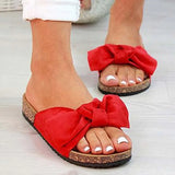 Women's Sandals 2022 Summer Platform Retro Sandals Woman Fashion Bow Leopard Beach Slippers Women Plus Size