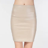 Skirts Women Pencil Skirt Pu Leather High Waist Party Female Sexy Short Woman Bodycon Saias Feminina 20 Candy Colors