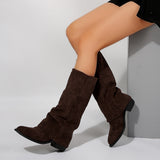 Coarse And Anti-Slip Skinny And Skinny Boots Women 2025 Autumn And Winter New Wear Soft Bottom To Keep Warm
