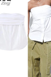 White Off Shoulder Tops For Women Stretch Corset Top Female Backless Sexy Tops Woman Fashion Sleeveless Bustier Top