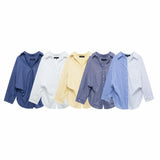 Printed Silk Shirt 2025 Spring And Summer Folding V-Neck Long Sleeve Single-Cranment Loose Top
