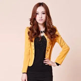 Blazers 2018 Plus Size L~4XL 5XL Outwear Casual Slim Short Lady Blasers Coats Jackets with Brooch Chaqueta Mujer