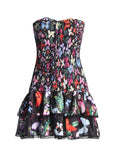 2025 Spring New Fashion Sexy Hanging Neck Print Waist Thin Lotus Leaf Side High-End Feel Bra Dress