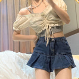 Women Summer Korean Style Sweet Fashion Streetwear Slim All-match Holiday Comfortable Cropped Party Girls Kawaii