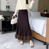 Zingj Patting Mink Hair Half Skirt Female Autumn Winter Korean High Waist Hips Cover Knitted Skirt Wooden Ear Pleated A
