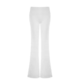 Fashion Trend Pure Color Spicy Girls Low Waist Hip Base Wide Leg Leisure Trumpet Trousers 2024 New