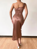 Women Midi Dress High Split Folds Clubwear Corset Bodycon Sexy Night Party Womens Elegant Christmas Robe New Year