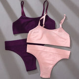 Women Seamless Bra Set Sexy Jacquard Low Waist Panties Wire Free Bralette Lingerie Brassiere Soft Female Underwear Set