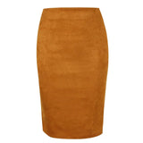 colors size S M L XL 2021 Women Winter Solid Suede Multi Package Hip Pencil Midi Skirt Autumn Winter Bodycon