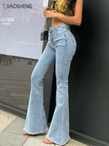 Jeans Pants Women Vintage Denim Ladies Jeans Women High Waist Fashion Stretch Pocket Trousers Plus Size Wide Leg