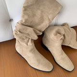 Knight Boots Women 2025 Autumn And Winter New Folding Pile Boots But Knee Boots West Cowboy