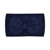 New Cotton Solid Baby Headband For Cute Girls Kid Wide Bow Knot Turban Elastic Hairbands Handmade Headwear Hair