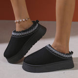 Autumn And Winter New Snow Boots Women's Short Tube Thick Soles With Plush To Keep Warm And Leisure With Large Size Cotton