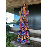 Women V Neck One Piece Dress Strappy Backless Bow Beachwear Women Party Dresses Casual Summer Clothing Fashion Long