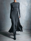 Women's Dress Irregular Sexy Body Dress Temperament Folded