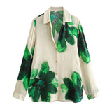 2025 New Women's Print Vertical Sex Shirt Slacks 2183040