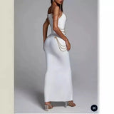 Summer New Chain Diamond Body Tight Black Slings With Dressing Dress Heavy Industry