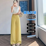 Silk Linen Suit Pants Women Summer Thin Narrow Version Of Ice Silk Cotton Broad Leg Mop