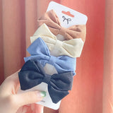 Cute Solid Bowknots Hair Clips For Baby Girls Safty Boutique Hairpins Handmade Barrettes Headwear Kids Hair