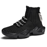 Retro Cool Outsole Men Sneakers Breathable High Top Running Shoes for Men Black Sports Shoes Slip-On Walking