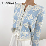 Autumn 2020 Embroidered Sweater Cardigan Women Button Up Knitted Sweater Long Sleeve Korean Fashion