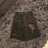 Zingj Pants Men's Loose Wide-Leg Retro Gradient Jeans Men's Tide Card High Street Straight Tube Overs 1215-0-Outfit