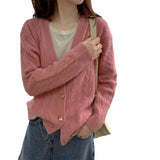 Zingj And Winter New Style Cashmere Fashionable Loose-Fitting V-Neck French Sweater Korean Version Knitted Cardigan Jacket