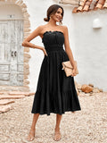 Spring / Summer 2025 New Women's Casual Solid Color Chest Closed Waist Dress