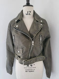 And Autumn New Women's Dress Washing Leather Grinding Old Motorcycle Casual Solid Color Jacket Leather Clothing