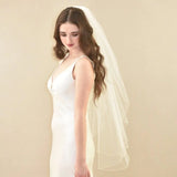 YouLaPan V14 White Ivory 1 Layer Wedding Veil with Comb Veil for Bride Accessories Wedding Veiled Women Clothes Veil