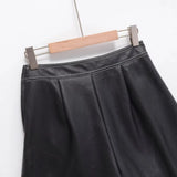 2025 New PU Leather High Waist A-Line Leather Skirt