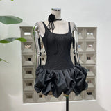 Super Nice Ball Charming Micro-Cloud Skirt With Low Breast Sexy Vest Skirt