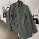 Zingj Spring And Autumn Outfit Fried Street Loose Leisure Versatile Autumn Suit Jacket Female Korean Black Suit
