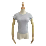 Zingj Trendy Women's Wear Summer New Wrinkled Round-Collar Blouse Shows Slim, Tall Waist, Short Style Navel Short-Sleeved