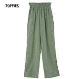 2021 Women Two Piece Set Casual Shirt Office Lady Long Sleeve Blouse Chic Elastic Waist Summer Long Trousers