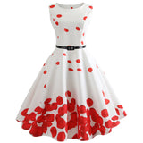 Women Summer Dress Clothing Floral Robe femme Tunic Casual Elegant Vintage Rockabilly Dresses Swing