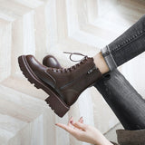 Zingj Women's Long Boots Autumn 2023 New Mix With Thick Platform Martin Boots Thin Boots Short Boots Spring And Autumn Single Boots-Outfit