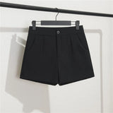 Zingj High Waist Shorts Female Spring And Summer New Korean Version Fashion Loose Wide Legs Show Thin Outside Wear A-Word Black Casual