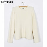 Casual Women Knitted Skirt Set O-neck Full Sleeve Pullovers Elastic Waist Skirts 2021 Autumn Winter Women Sweater
