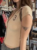 Vintage Zip Up Crop Top- Outfit