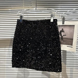 2022 Autumn Winter New Arrival Bright Sequins Short Bodycon Skirt Women