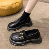 Zingj Sole Heighten Small Leather Shoes Women's Shoes Autumn 2023 New British Style Fashion Loafers Mixed With Mary Jane Single Shoes-Outfit