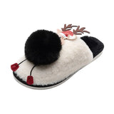 Women Slippers Female Short Plush Indoor Cotton Shoes Ladies Warm Non-Slip Animal Prints Cartoon Women's