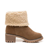 Zingj And Winter 35-43 Large Size Low Tube Plus Velvet Warm Thick With Students Leisure Flat Women's Boots- Outfit