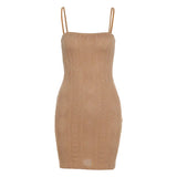 Vintage Green Knitted Mini Dresses 90s Streetwear Twist Bodycon Spaghetti Strap Cami Dress Summer Fashion