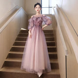 Adult Vocal Art Exam Evening Dress Dress Light Extravagant Purple Engagement Winter Long-Sleeved