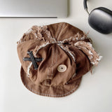 Punk Gothic Solid Vintage Button Hat Women Y2k Aesthetic Bear Doll All Match Hats Autumn Winter Grunge New Streetwear