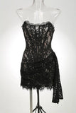 High-End Women's Sexy Lace Perspective Splicing Waist Tset Bra Dress Elegant Temperament Dress Dress Dress Dress