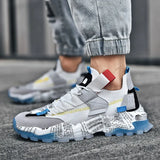 Fashion Retro Sneakers Men Mesh Running Shoes for Mens Comfortable Chunky Dad Shoes Breathable Sports Shoes