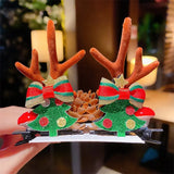 Women Girls Cartoon Christmas Antlers Hairpins New Year Sweet Hair Decorate Barrettes Hair Clips Novelty Hair